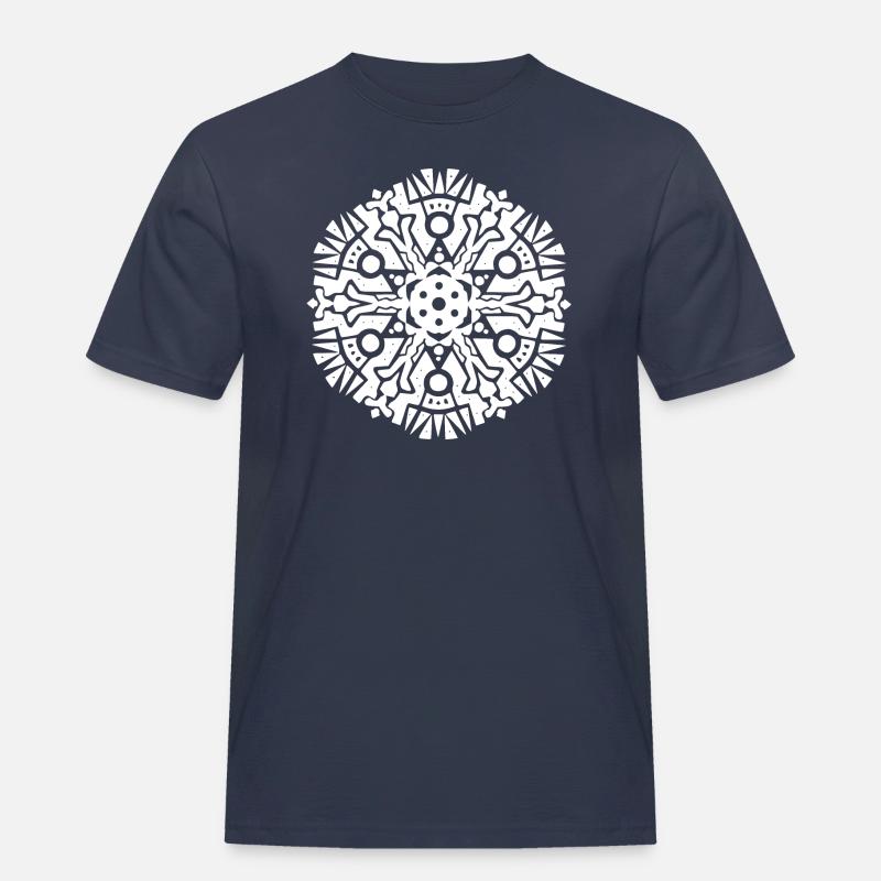 mandala maya pattern - Männer Workwear T-Shirt - Navy