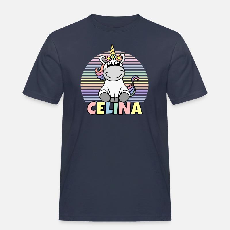 Celina Einhorn Name - Männer Workwear T-Shirt - Navy