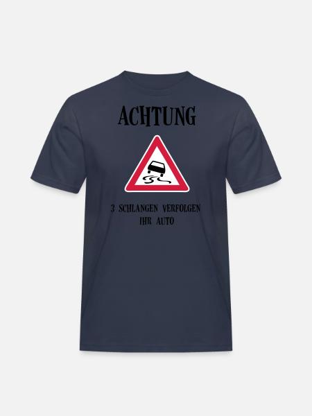 3 Schlangen - Männer Workwear T-Shirt - Navy