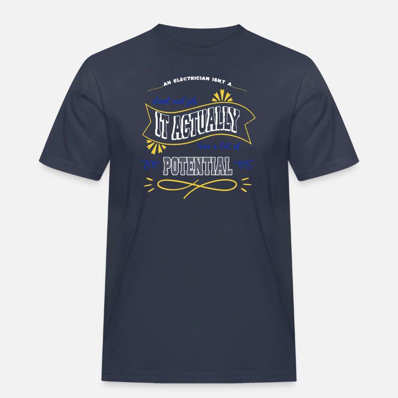 electrician apprentice engineer computer - Männer Workwear T-Shirt - Navy