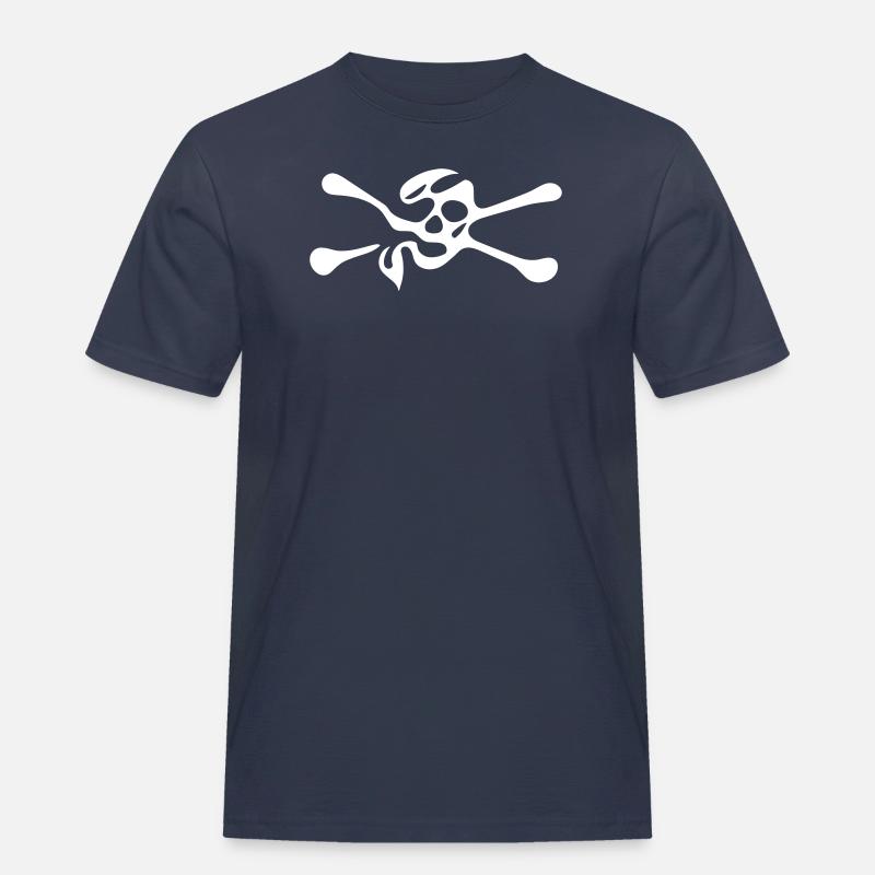 Schädel mit Knochen - Männer Workwear T-Shirt - Navy