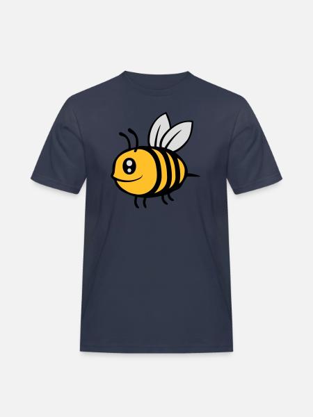 Cute little cartoon bee - Men's Workwear T-Shirt - navy