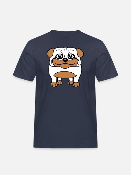 Hund Mops Lille Sød Pik Kærlighed Glad Komisk Sjov - Herre Workwear T-Shirt - marineblå