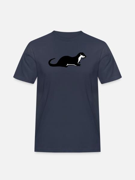 Fischotter - Männer Workwear T-Shirt - Navy