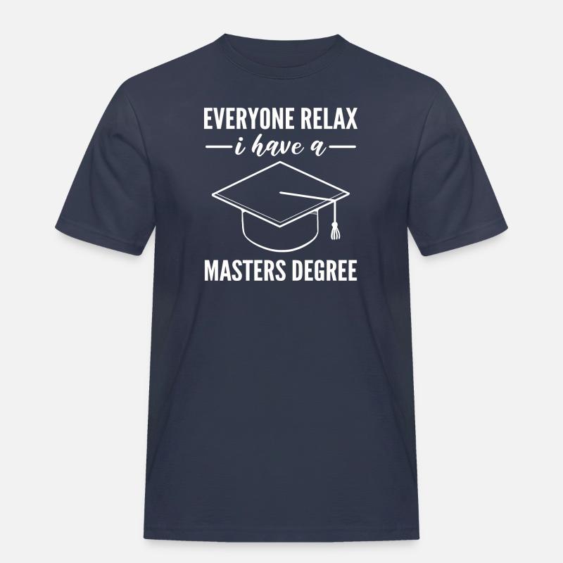 Master Studium Abschlussfeier - Männer Workwear T-Shirt - Navy