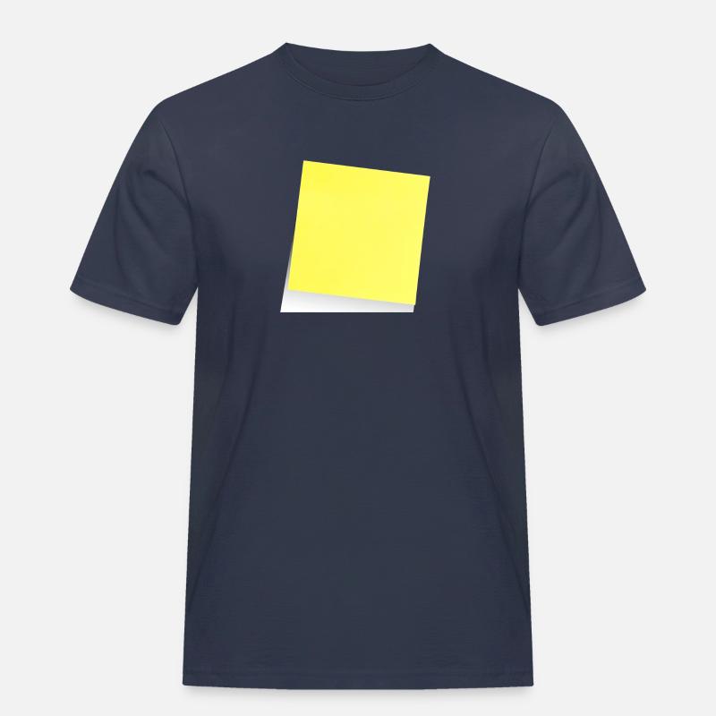 gelber Notizzettel , Klebezettel , sticky note - Männer Workwear T-Shirt - Navy