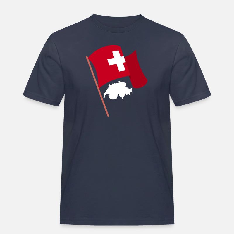Schweiz Schweizer Schweizerdeutsch - Männer Workwear T-Shirt - Navy