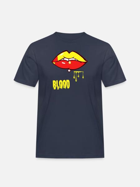 piercing & blood - Men's Workwear T-Shirt - navy