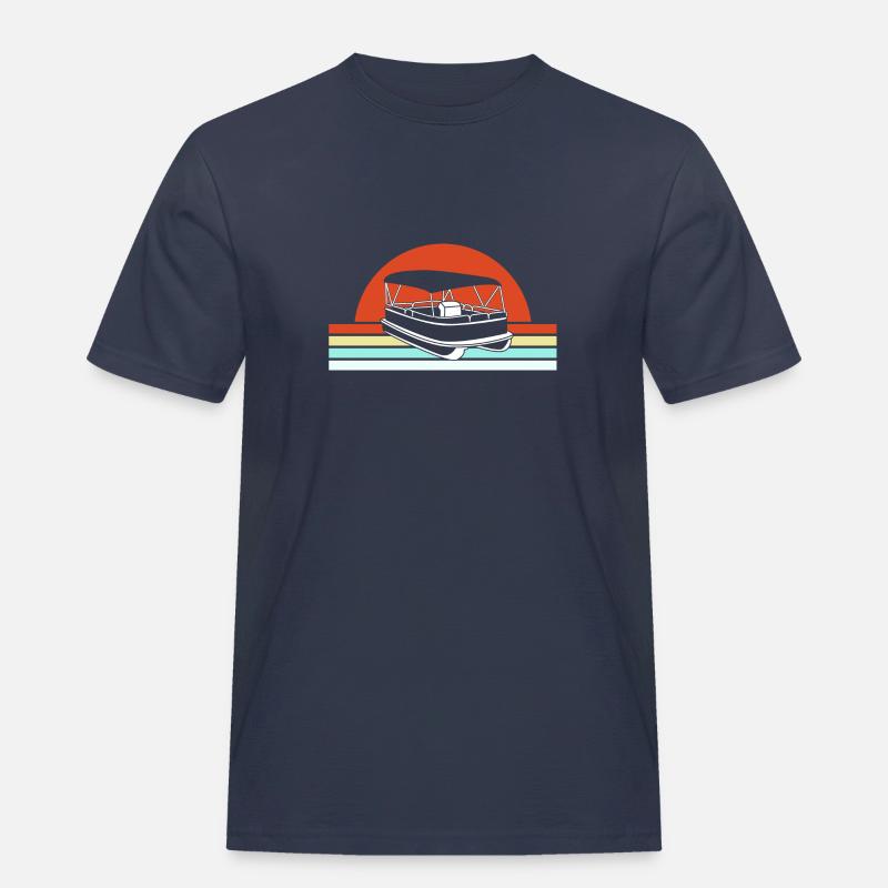 Pontonboot Boot Boote - Männer Workwear T-Shirt - Navy