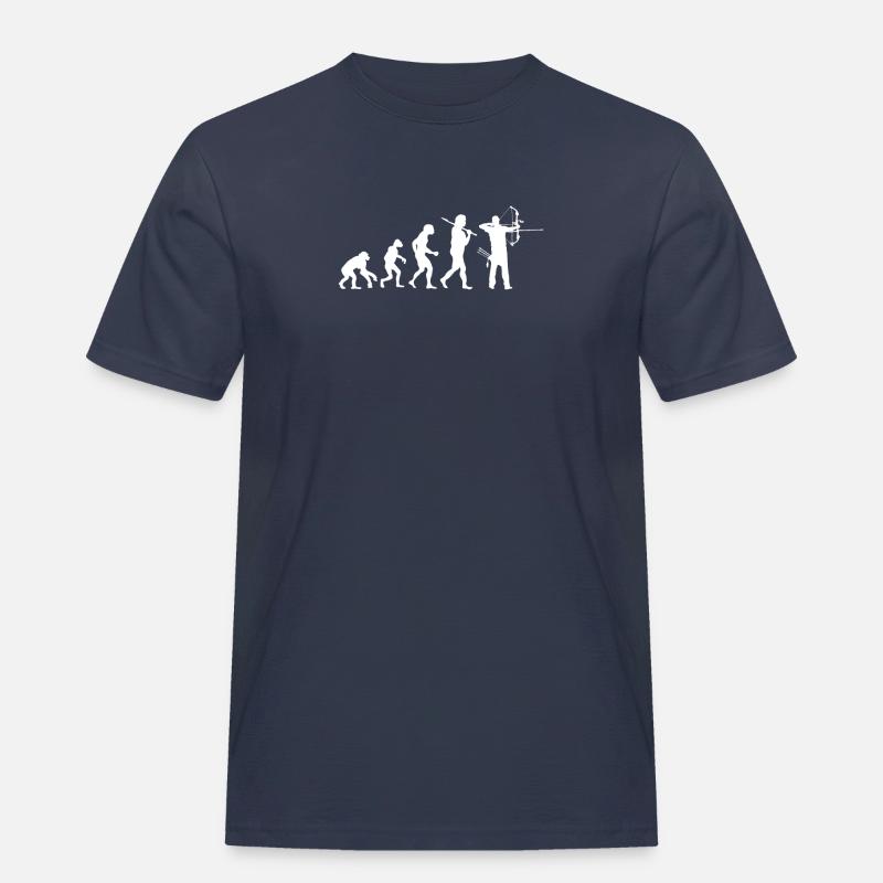 Evolution Bogenschießen - Männer Workwear T-Shirt - Navy