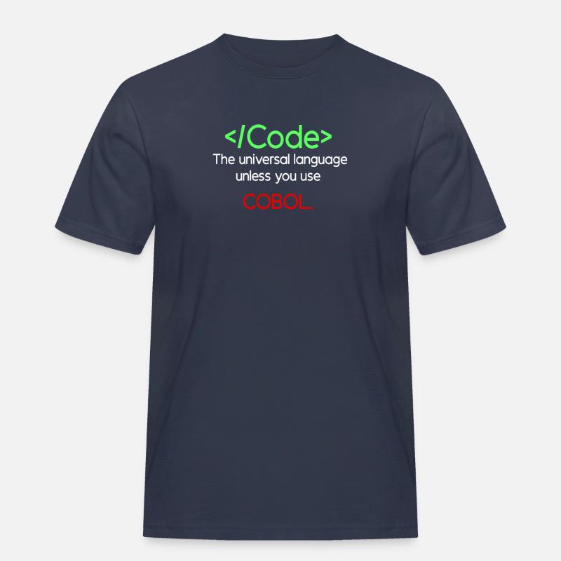Funny Cobol Code Design - Men's Workwear T-Shirt - navy