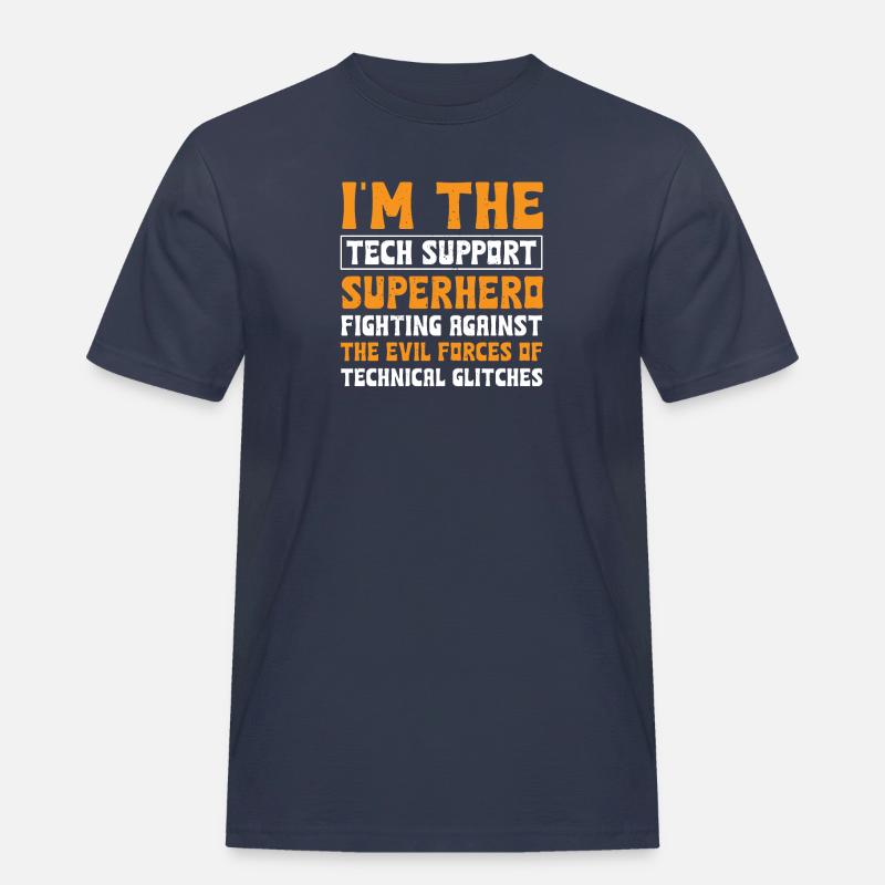 Technischer Support Superheld - Männer Workwear T-Shirt - Navy