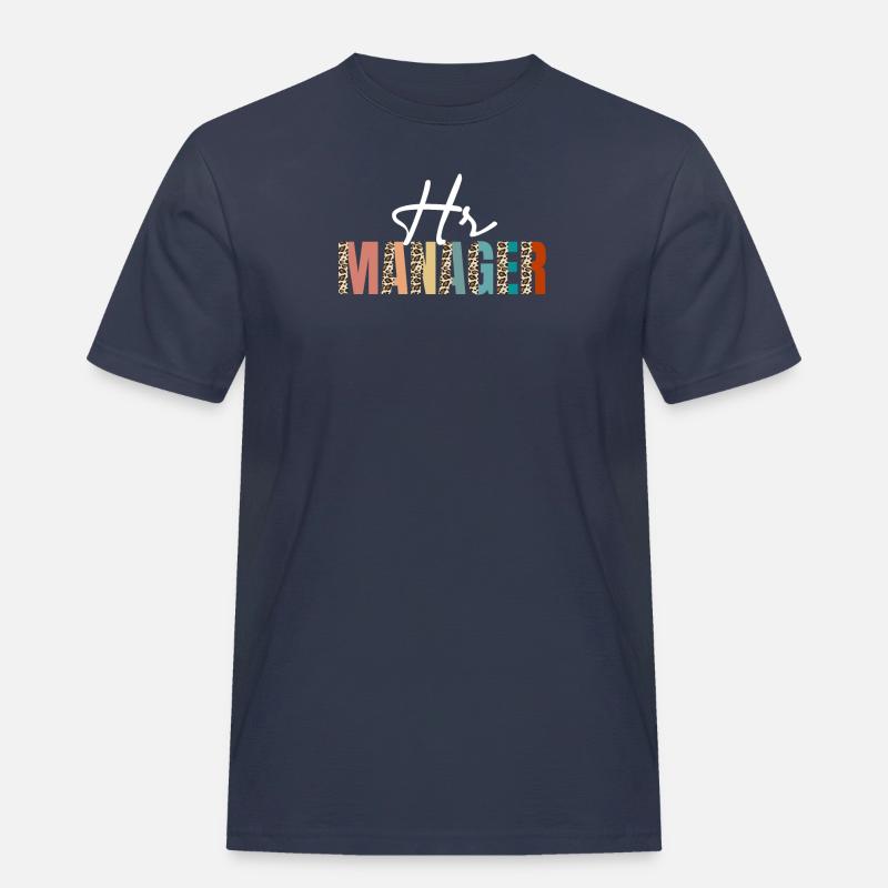 HR-Manager Leopard Pattern Human Resources - Männer Workwear T-Shirt - Navy