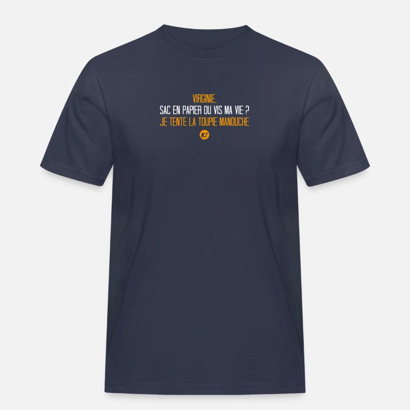 Papiertüte oder Lebe mein Leben? ... - Männer Workwear T-Shirt - Navy