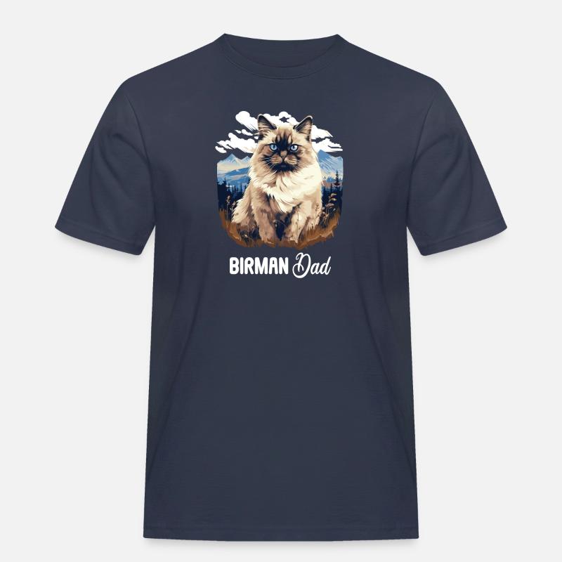 Birman Cat Birma Katze - Männer Workwear T-Shirt - Navy