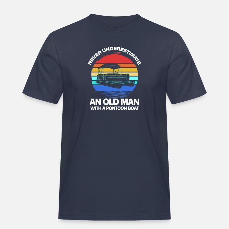 Pontonboot Boot Boote - Männer Workwear T-Shirt - Navy
