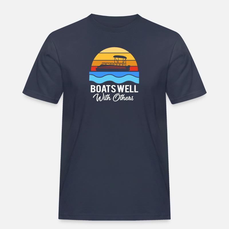 Pontonboot Boot Boote - Männer Workwear T-Shirt - Navy