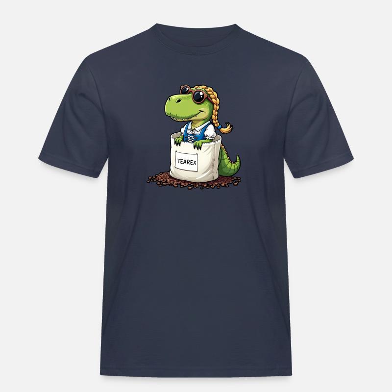 Tea Rex Dinosaurier traditionellen Dir Tee - Männer Workwear T-Shirt - Navy