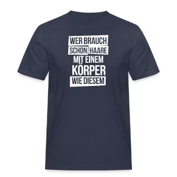Haarausfall Glatze, Lustiges Glatzenträger - Männer Workwear T-Shirt - Navy - Vorne - AI Model Male 178 light (178cm)