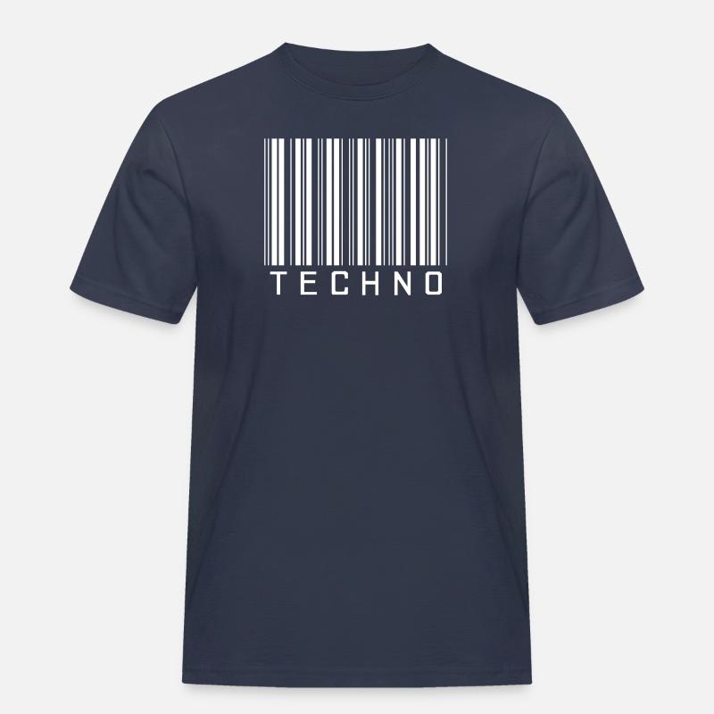 Techno Barcode - Männer Workwear T-Shirt - Navy