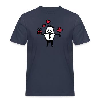 Valentinstag - Männer Workwear T-Shirt - Navy - Vorne - AI Model Male 178 light (178cm)