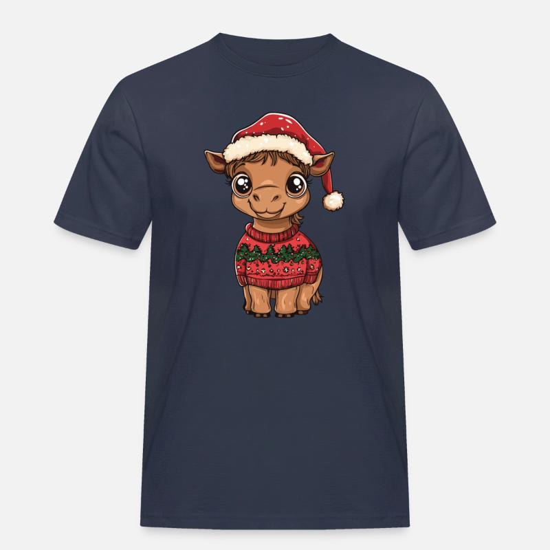 Kamel Weihnachten Comic - Männer Workwear T-Shirt - Navy
