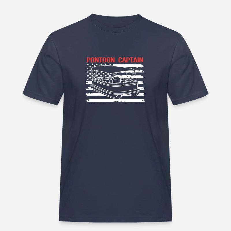 Pontonboot Boot Boote - Männer Workwear T-Shirt - Navy