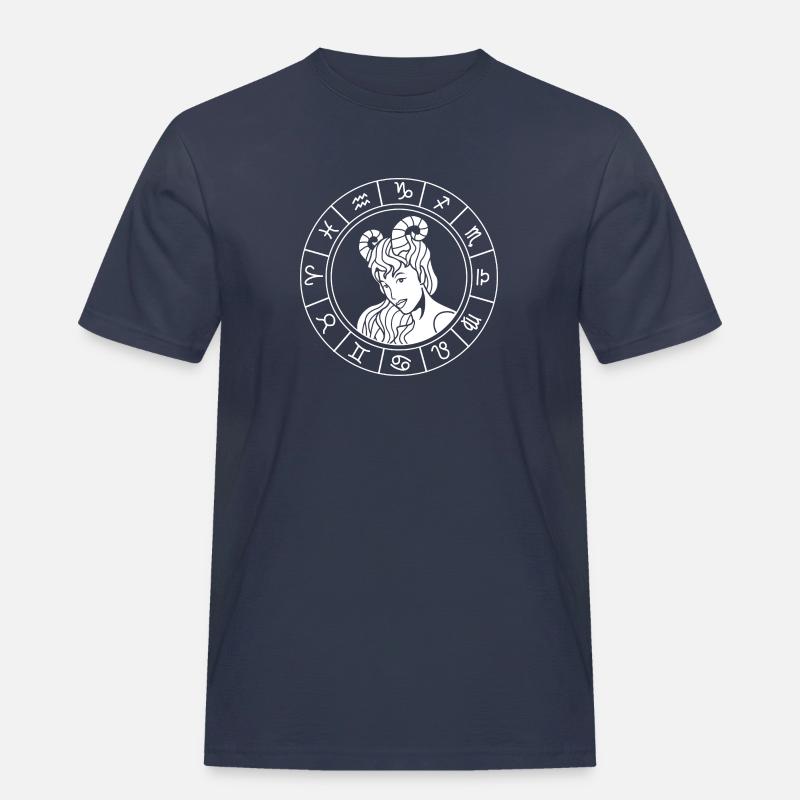 Sternzeichen Widder - Männer Workwear T-Shirt - Navy
