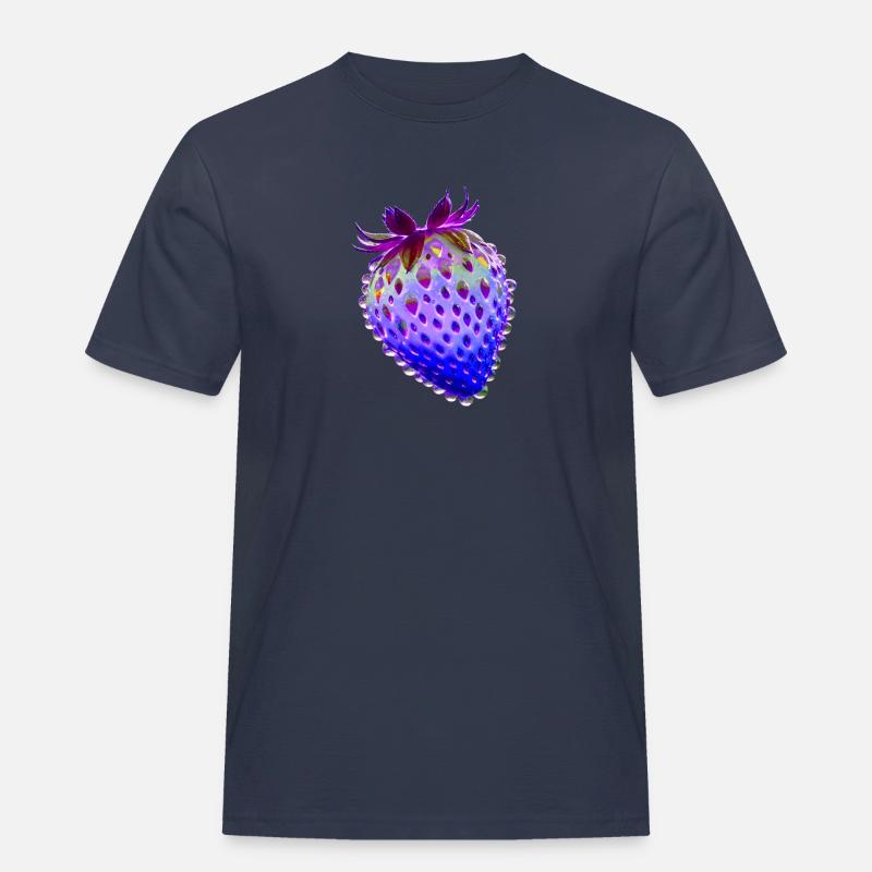 erdbeere.blaue erdbeere,wassertropfen,glas - Männer Workwear T-Shirt - Navy