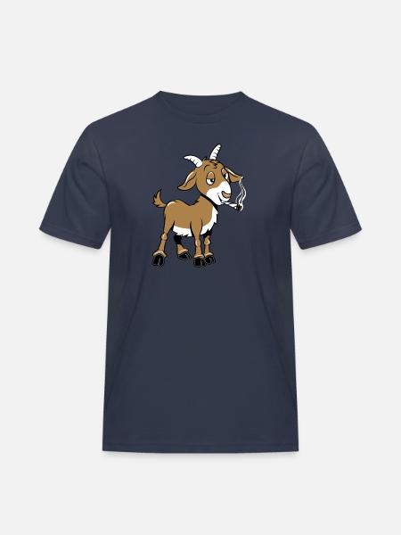 Ziege kiffen joint - Männer Workwear T-Shirt - Navy