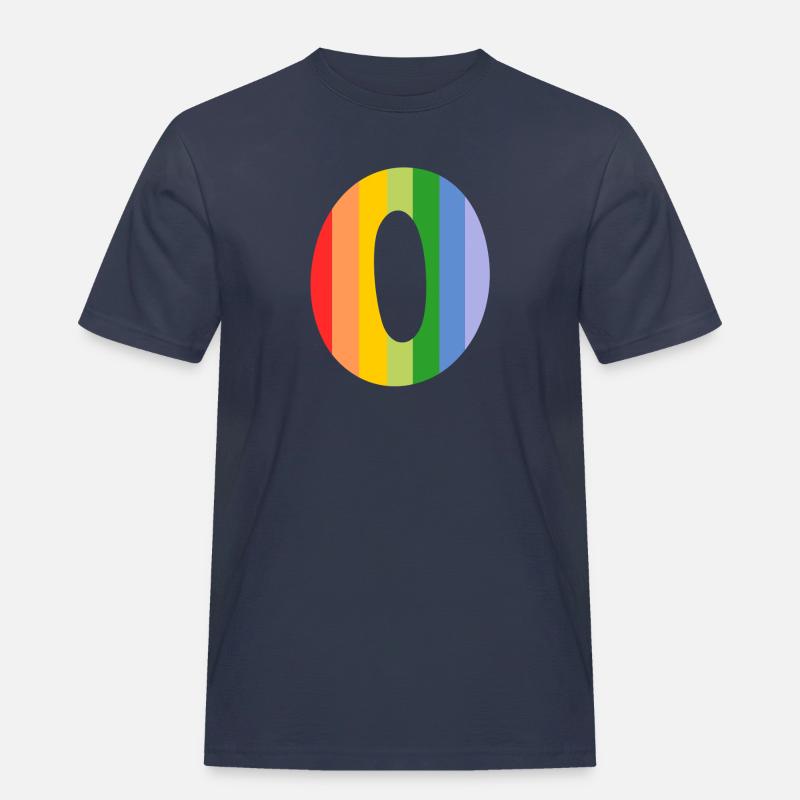 Buchstabe oder Regenbogen - Männer Workwear T-Shirt - Navy
