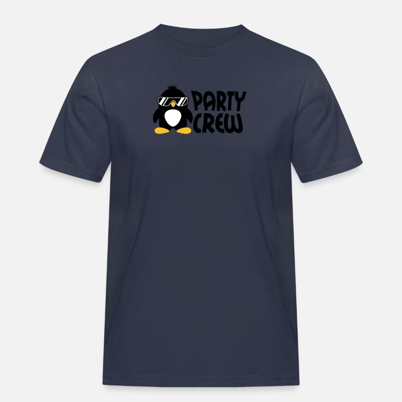 Party Crew Penguin - Männer Workwear T-Shirt - Navy