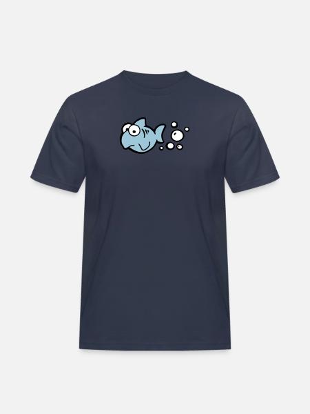 Fischfurz - Männer Workwear T-Shirt - Navy