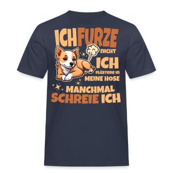 Ich furze nicht Ich flüstere in meine Hose Hund - Männer Workwear T-Shirt - Navy - Vorne - AI Model Male 178 light (178cm)