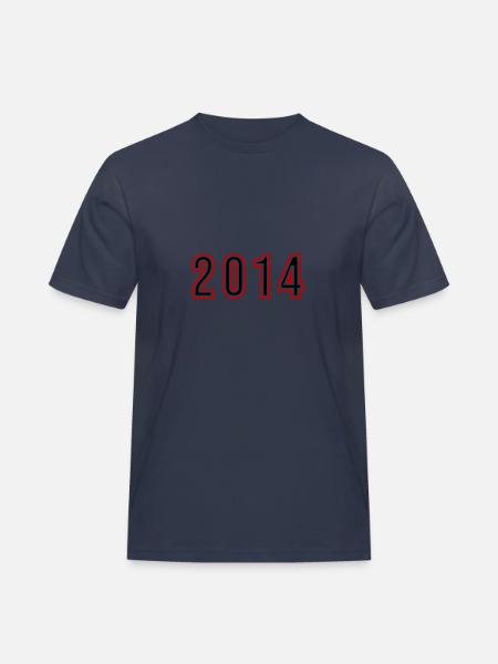 2014 Year Number - Men's Workwear T-Shirt - navy