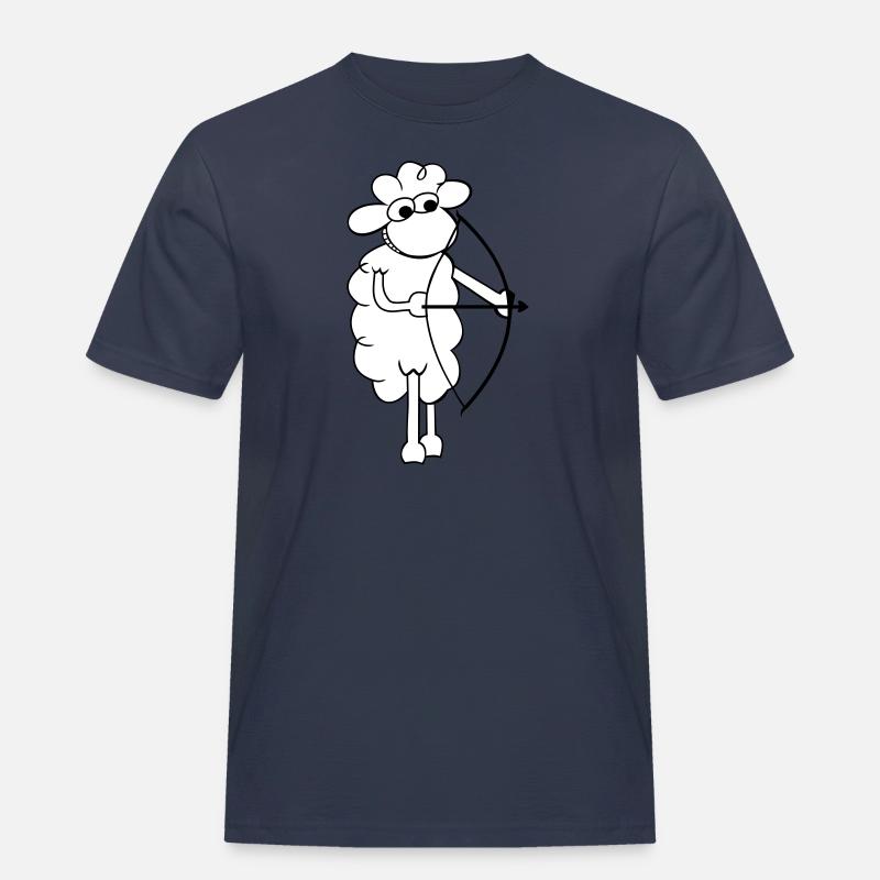 Schaf mit Bogen - Männer Workwear T-Shirt - Navy
