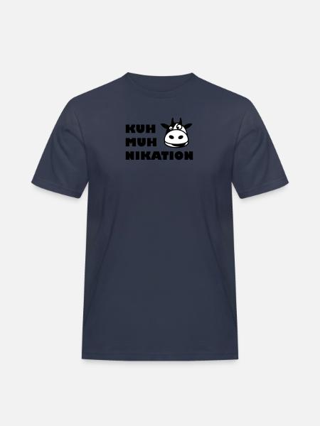 Kommunikation Kuh - Männer Workwear T-Shirt - Navy