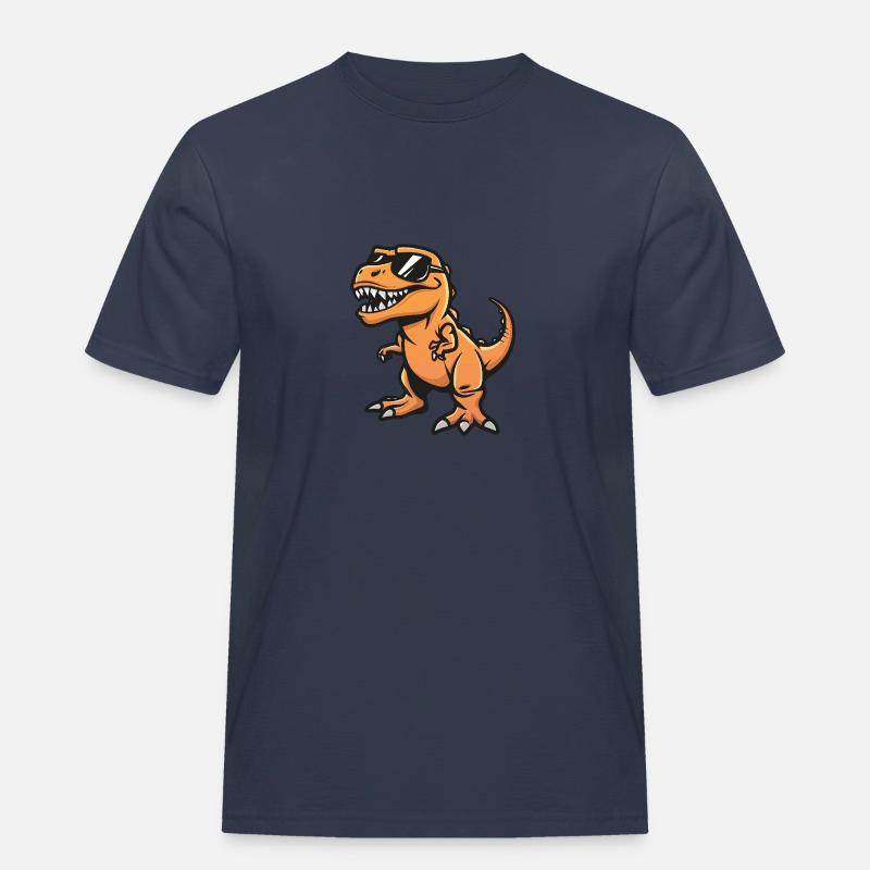 Dinosaurier T-Rex Cool Comic - Männer Workwear T-Shirt - Navy