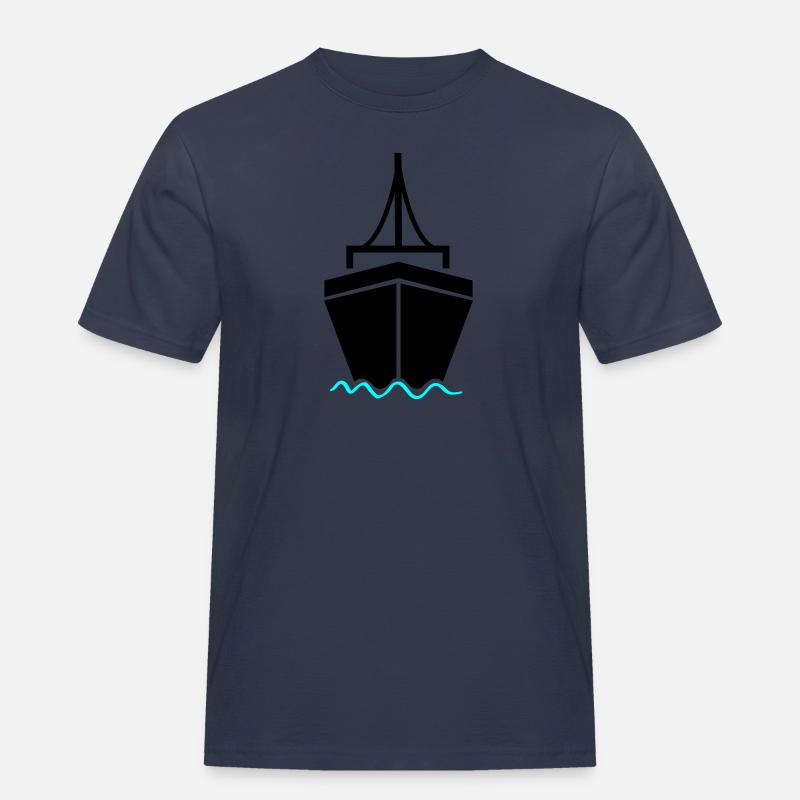 schiff 2 - Männer Workwear T-Shirt - Navy