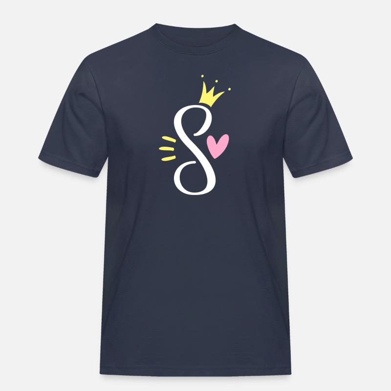 Buchstabe S Anfangsbuchstabe Krone - Männer Workwear T-Shirt - Navy