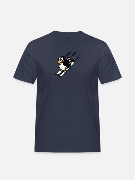 pinguin_ski_022011_a_3c - Men's Workwear T-Shirt - navy
