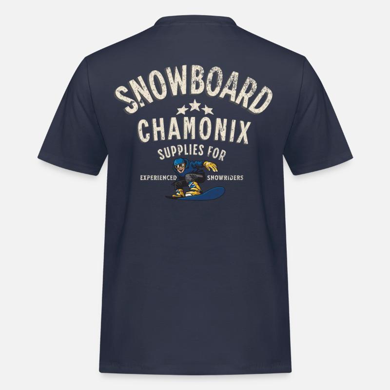 Snowboarden in Chamonix - Männer Workwear T-Shirt - Navy