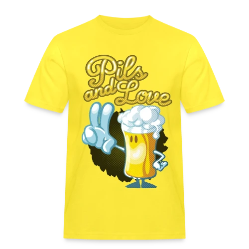 Pils & Love : La Bière et l'Amour en Version Cartoon - T-shirt Workwear homme