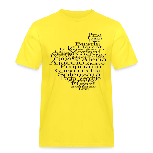 Carte Corse Villes Typographie - T-shirt Workwear homme