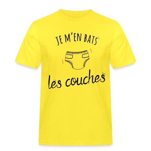 T-shirt Humour "Je M'en Bats Les Couches" - Idée Cadeau Drôle - T-shirt Workwear homme