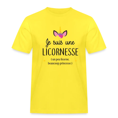 T-shirt Licornesse : Moitié Licorne, Moitié Princesse - T-shirt Workwear homme