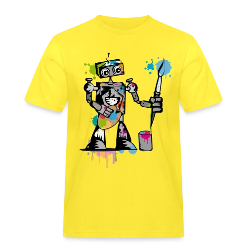 Le Robot Artiste au Pinceau - T-shirt Workwear homme
