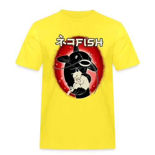 Amitié Insolite : Chat & Poisson-Chat - T-shirt Workwear homme