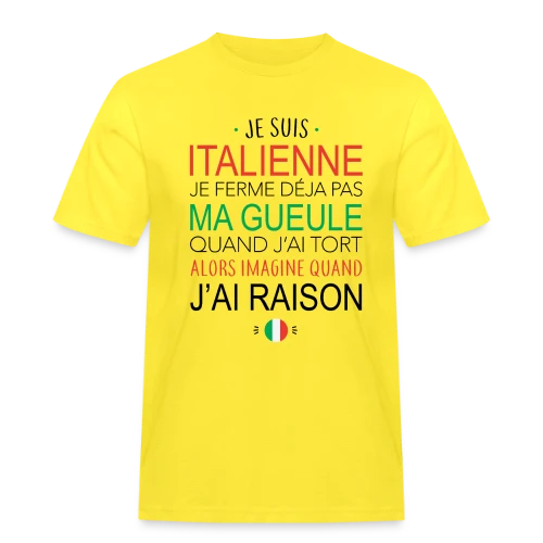 T-shirt "Italienne : Ma Voix, Ma Loi" - T-shirt Workwear homme