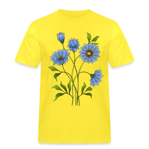 Éclat Floral Bleu - T-shirt Workwear homme